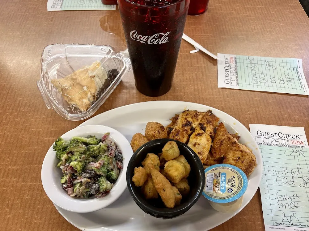 Grilled Catfish Plate with 2 Sides Plus Hushpuppies