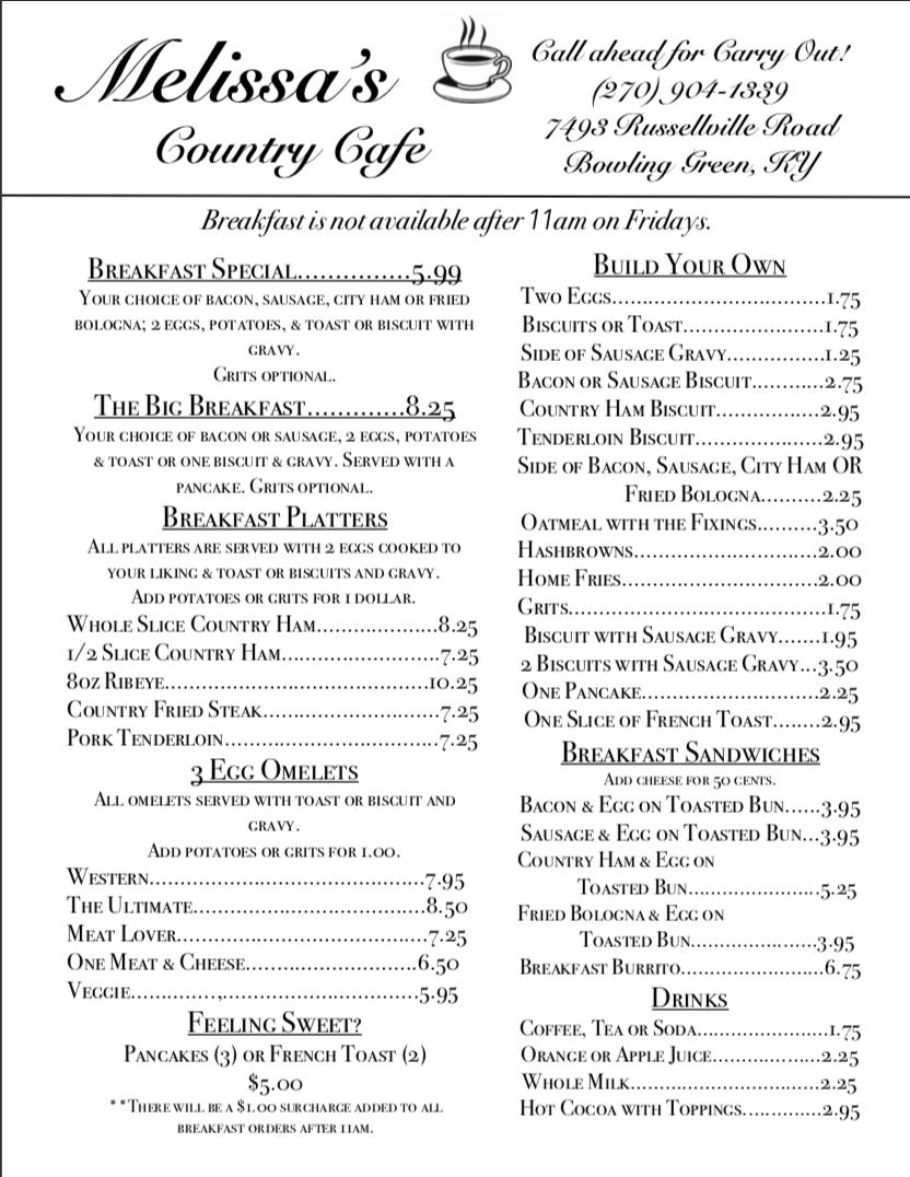Melissa's Country Cafe