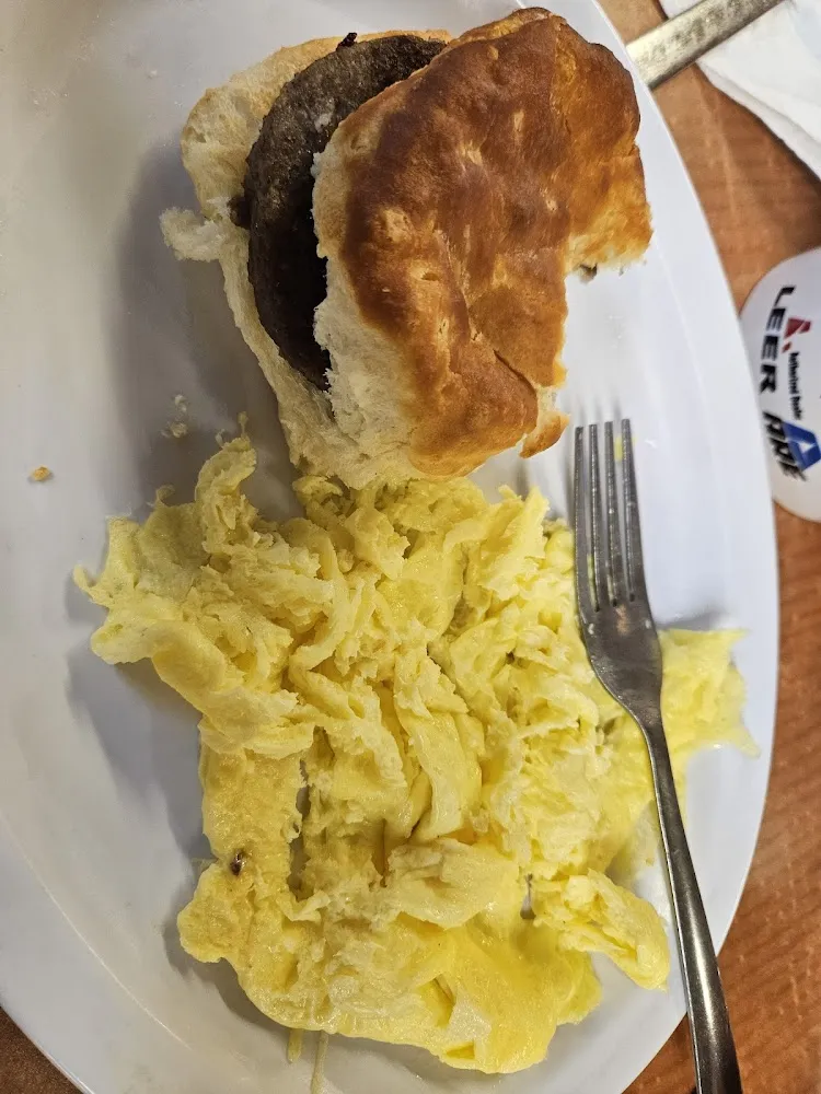 Sausage Biscuit with Scrambled Eggs